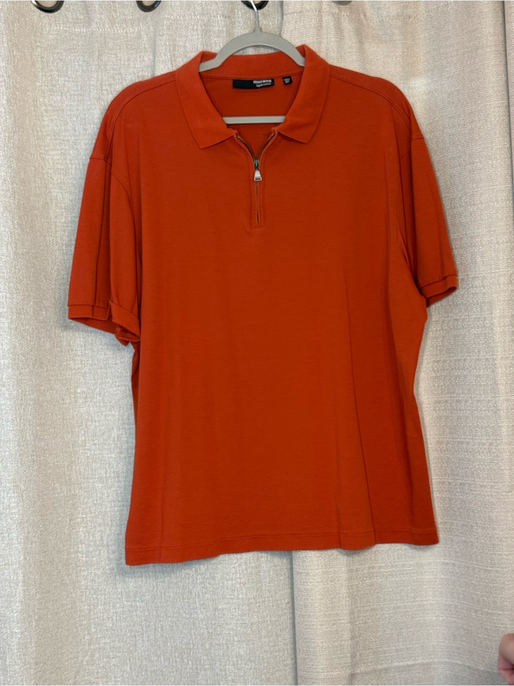 Murano Men's Orange Zip Polo